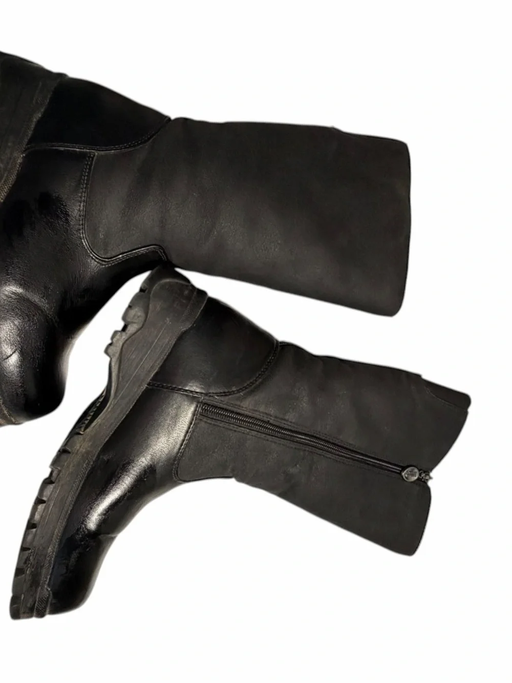 Boston Accents Women's Patty Black Knee-High Insultaed Zip Boots Sz 6